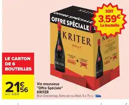 Carrefour KRITTER Vin mousseux Offre Spéciale offre