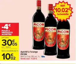 Carrefour PICON Apéritif à l'orange offre