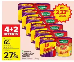 Carrefour PANZANI Raviolis Lot familial offre