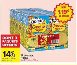 Carrefour TIPIAK Couscous offre