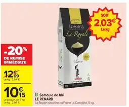 Carrefour LE RENARD Semoule de blé offre