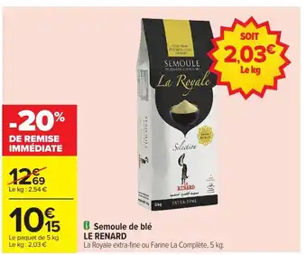 Carrefour Semoule de blé le renard offre