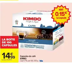 Carrefour KIMBO Capsules de café offre