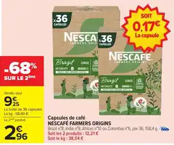 Carrefour Nescafé farmers origins capsules de café offre