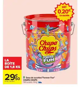 Carrefour CHUPA CHUPS Seau de sucettes Forever Fun offre