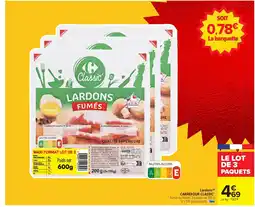 Carrefour CARREFOUR CLASSIC Lardons offre
