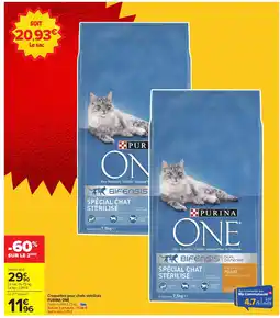 Carrefour PURINA ONE Croquettes pour chats stérilisés offre