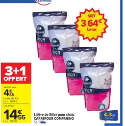 Carrefour CARREFOUR COMPANINO Litière de Silice pour chats offre
