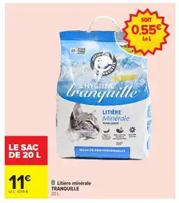 Carrefour TRANQUILLE Litière minérale offre