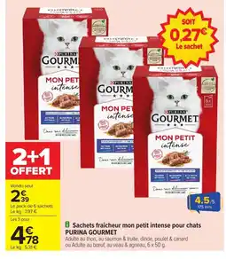 Carrefour PURINA GOURMET Sachets fraîcheur mon petit intense pour chats offre