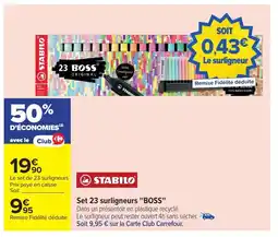 Carrefour STABILO Set 23 surligneurs offre