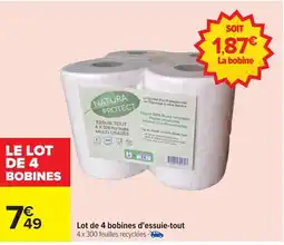 Carrefour Lot de 4 bobines d'essuie-tout offre
