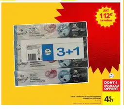 Carrefour CARREFOUR ESSENTIAL Lot de 3 boites de 20 sacs de congélation offre