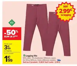 Carrefour Legging fille offre