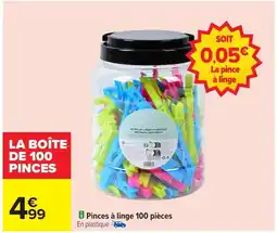 Carrefour Pinces à linge 100 pièces offre