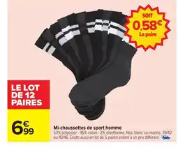 Carrefour Mi-chaussettes de sport homme offre