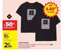 Carrefour T-shirt femme offre