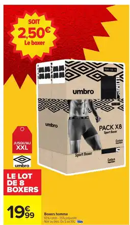 Carrefour UMBRO Boxers hommLe boxer offre