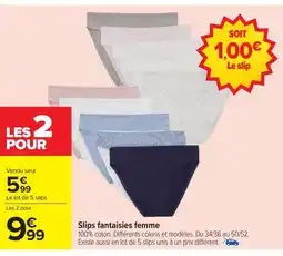Carrefour Slips fantaisies femme offre