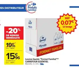 Carrefour CARREFOUR ESSENTIEL Lessive liquide Format Familial offre