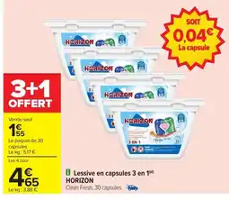 Carrefour HORIZON Lessive en capsules 3 en 1 offre