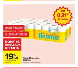 Carrefour RENOVA Papier Hygiénique offre