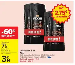 Carrefour AXE Gel douche 5 en 1 offre