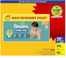 Carrefour PAMPERS Couches Maxi Economy Pack offre