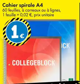 TEDi Cahier spirale A4 offre