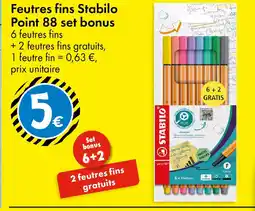TEDi Feutres fins Stabilo Point 88 set bonus offre