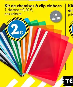 TEDi Kit de chemises à clip einhorn offre