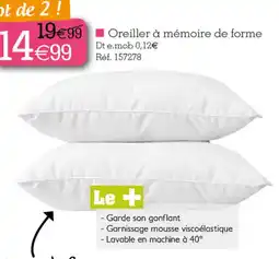 Kandy Oreiller à mémoire de forme offre