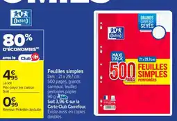 Carrefour Market Feuilles simples offre