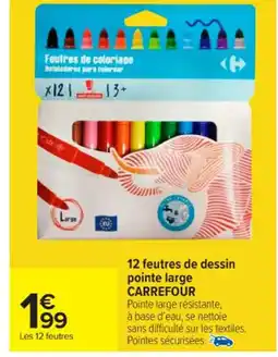 Carrefour Market CARREFOUR 12 feutres de dessin pointe large offre