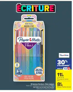 Carrefour Market PAPER MATE 16 feutres d'écriture Flair original offre