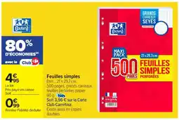 Carrefour Market OXFORD Feuilles simples offre