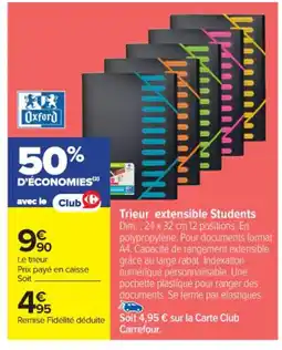 Carrefour Market Trieur extensible Students offre