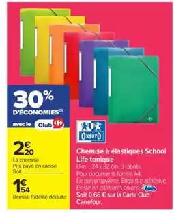 Carrefour Market OXFORD Chemise à élastiques School Life tonique offre