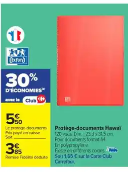 Carrefour Market OXFORD Protège-documents Hawaï offre