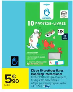 Carrefour Market Kit de 10 protèges livres Handicap International offre