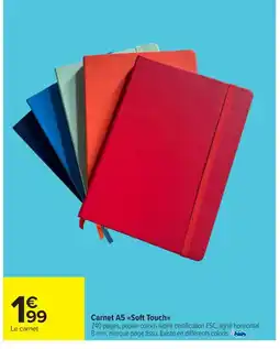 Carrefour Market Carnet A5 Soft Touch offre