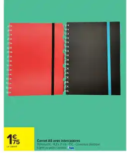 Carrefour Market Carnet A5 avec intercalaires offre