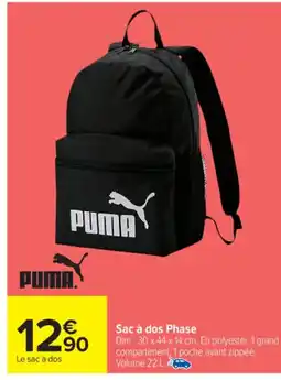 Carrefour Market PUMA Sac à dos Phase offre