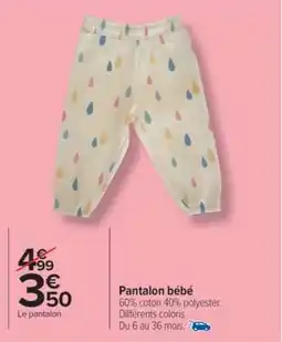 Carrefour Market Pantalon bébé offre