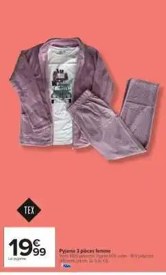 Carrefour Market Pyjama 3 pièces femme offre