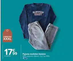 Carrefour Market Pyjama molleton homme offre