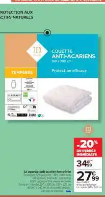 Carrefour Market Couette Anti-acariens offre