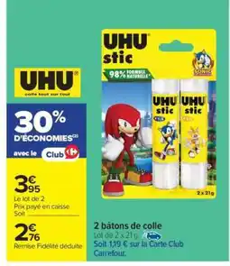 Carrefour Market 2 bâtons de colle offre