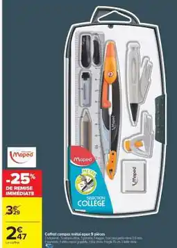Carrefour Market Coffret compas Métal Open 9 pièces offre