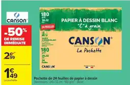 Carrefour Market Pochette de 24 feuilles de papier à dessin offre